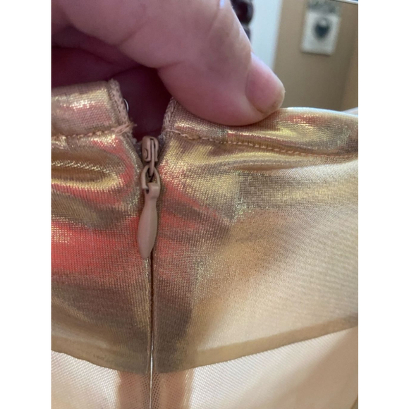 Women's Collective The Label Gold Strapless Maxi Dress Size 10 - Picture 7 of 8